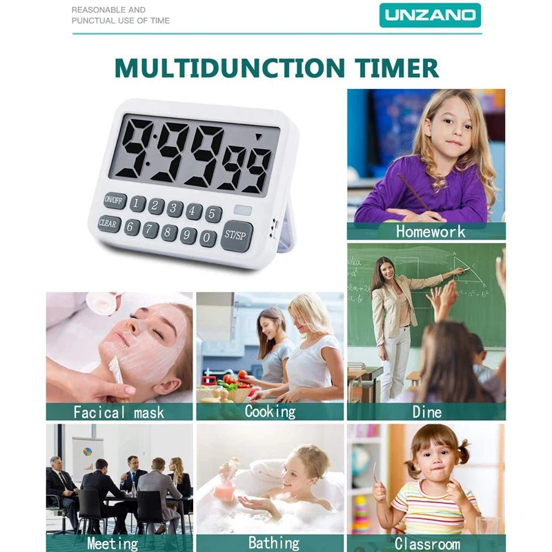 kitchen timer digital kitchen timer magnetic countdown timer with loud alarm big digits back stand for cooking classroom free global shipping