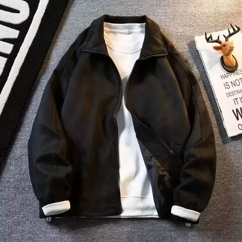 Новинка 2024 стильная весенне-осенняя куртка из замши тонкая Классическая нишевая