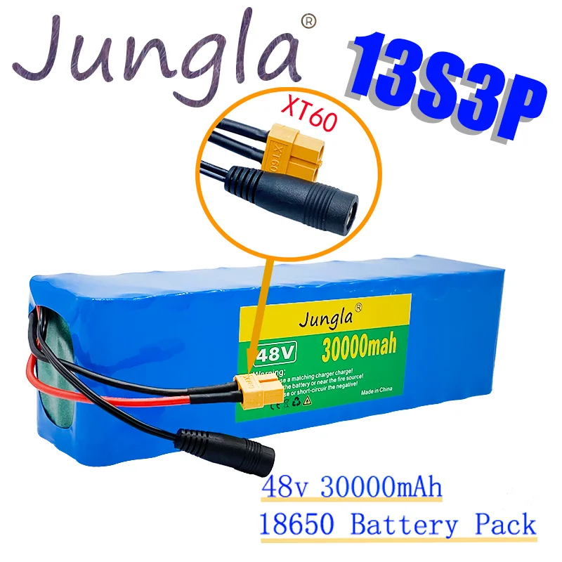

100% actual capacity 48V 30ah 1000W 13s3pxt60 plug 18650 battery pack 54.6V electric bicycle battery scooter, 25A discharge