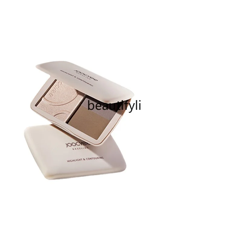 

Yj дрожжевой цвет трехцветный хайлайтер ремонт хайлайтер Макияж Палитра Тени для носа три в одном осветляющая пудра для волос