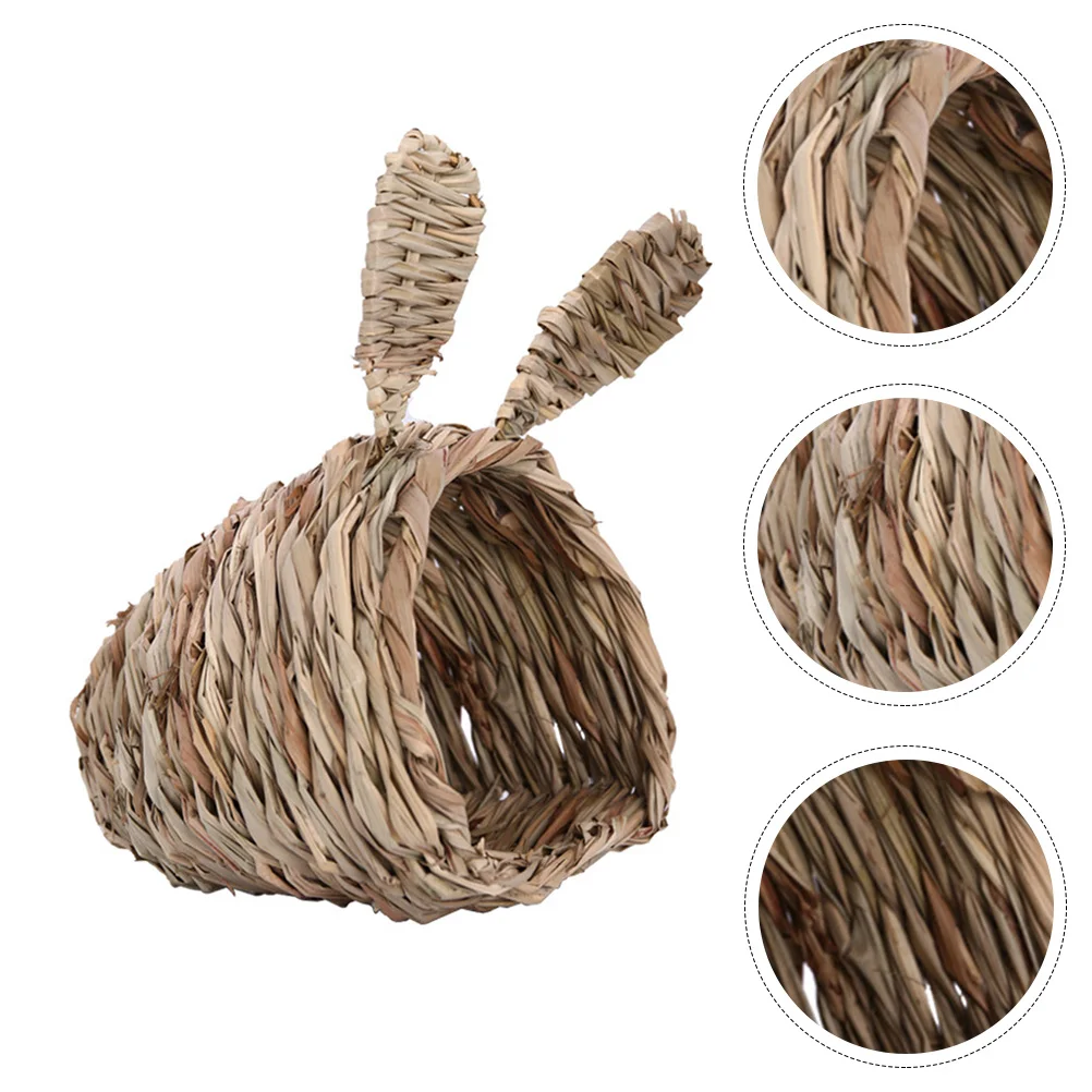 

Pet Grass Nest Rabbit Sleeping Natural Chinchilla Bedding Hamster Toys Small Animals