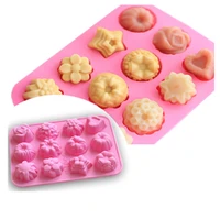 1pcs kitchen tools cake baking mould flower shaped silicone mould diy handmade candle soap moulds mold cake baking soap molds