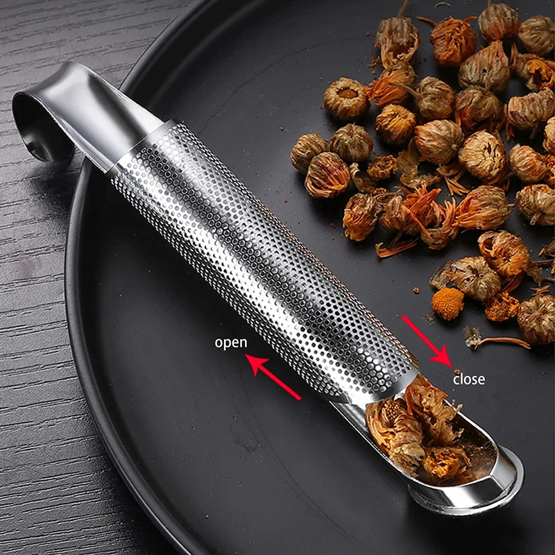 

Stainless Steel Tea Infuser Loose Leaf Tea Strainer Creative Pipe Design Mesh Tea Filter Portable Home Office Brewing Tea Tools