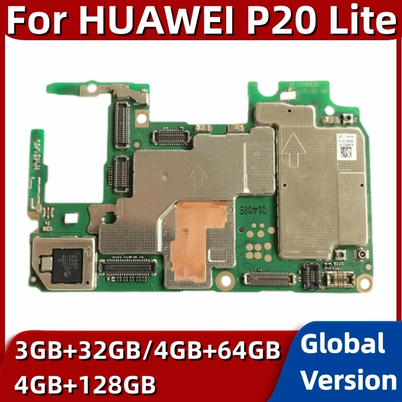 

Original Unlocked Mainboard For HUAWEI P20 Lite Motherboard Global EMUI System 64GB 128GB ROM Logic Board Plate