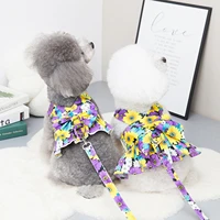 dog floral skirt pet elegant clothes puppy dress for small medium sized dogs easy to wear soft cute comfortable home accessories