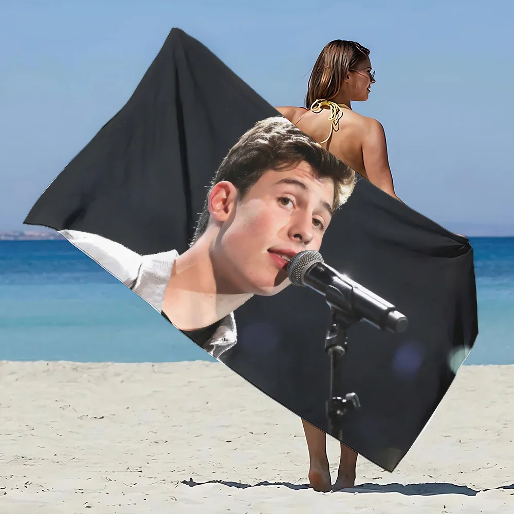 S-Shawn Mendes Пляжное полотенце из микрофибры без песка Быстросохнущие мягкие