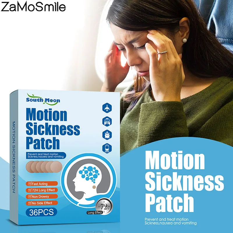 

36PCS Carsickness Sticker Car Motion Sickness Migraine Headache Relief Anti Airsickness Seasickness Plaster Nausea Dizzy Patch