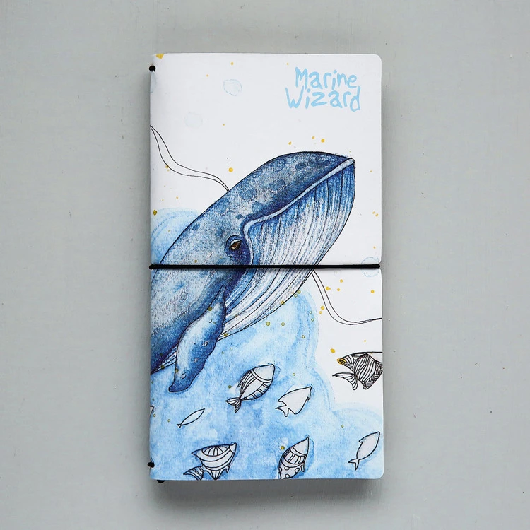 

Синий блокнот формата А6 с внутренней страницей, дневник ручной работы, журнал для рисования, планировщик, дорожный блокнот