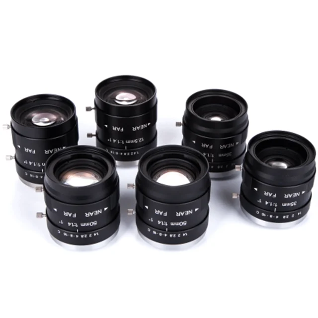 

FA Series 1" 12.5/16/25/35/50/75mm F1:1.4-16 Camera Lenses for Machine Vision Camera C mount 5 Megapixel Lens
