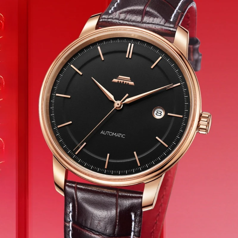 Фото Оригинальные автоматические механические часы Beijing Watch Mingzhu для мужчин, водонепроницаемые, с календарем, известные часы, подарок для мужчин №1
