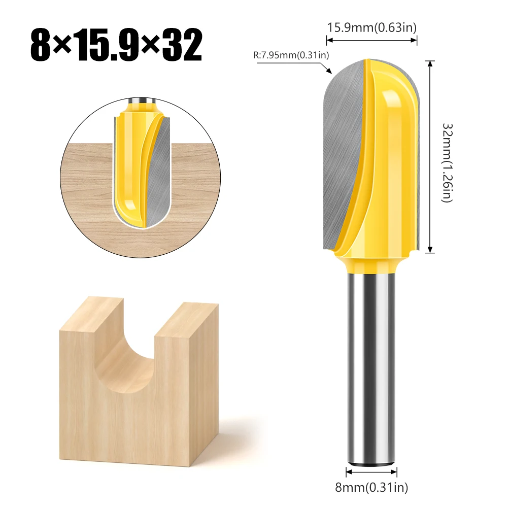 

Фрезы с глубоким круглым дном и хвостовиком 8 мм, фрезы с круглым дном, долбежные фрезы, долбежные фрезы, инструменты для фрез с пазами