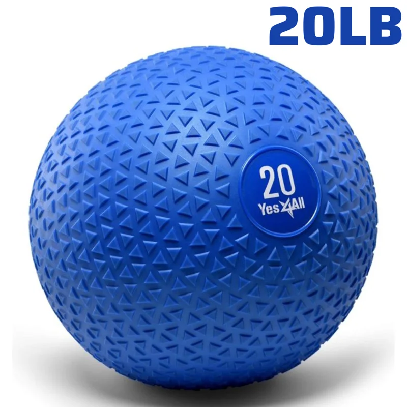 

20lbs Slam Medicine Ball Triangle Blue Yoga Fitness Balls Sports Pilates Birthing Fitball Exercise Training Workout Massage Gym