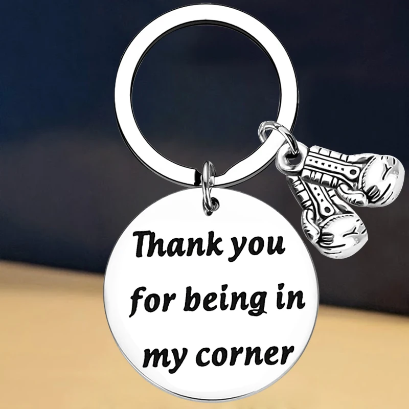 

New Boxing Gift Keychain Boxing Gloves Key Rings Sports Gift Thank You for Being in My Corner Gifts for Boxers Boxing Trainer