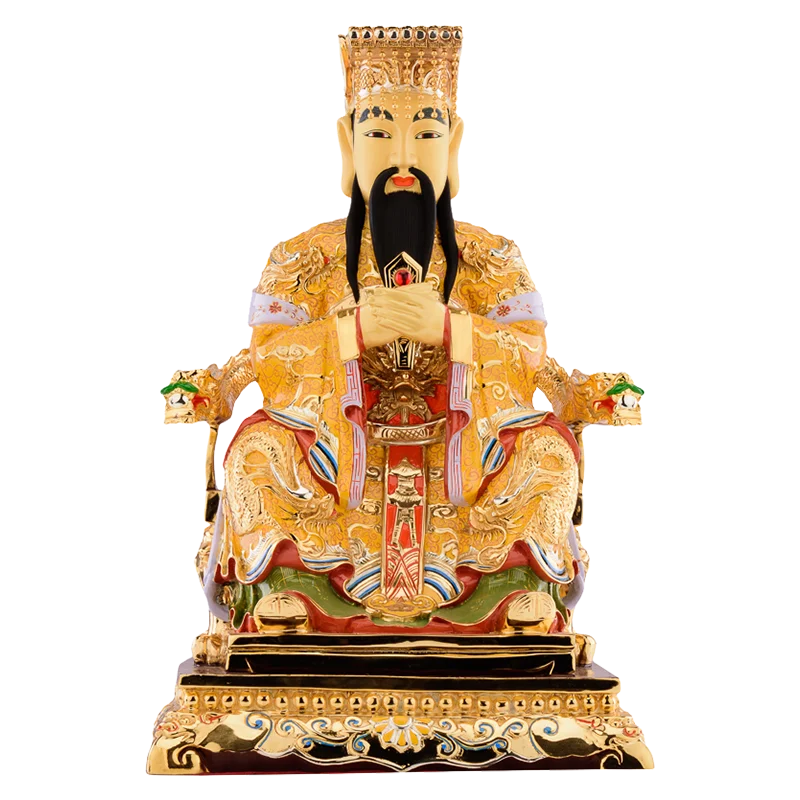 

All copper 19-inch Jade Emperor painted Taoist statues for home worship