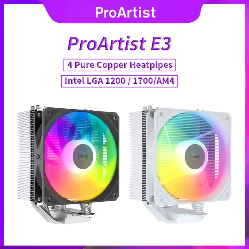 

ProArtist B3 CPU Cooling Fan 3Pin 4 Heat Pipes CPU Cooler PC Fan Intel LGA 1200/1700/AM4 Quiet Cooling Fan Radiator CPU Cooler