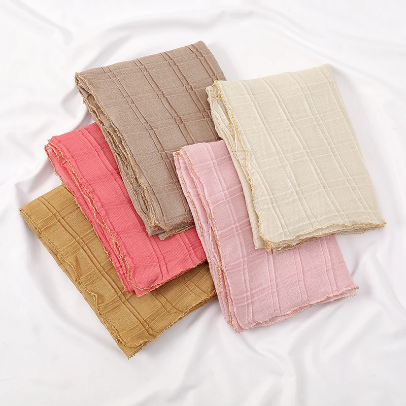 Женский шарф-хиджаб из серебристой проволоки длинный мусульманский хиджаб