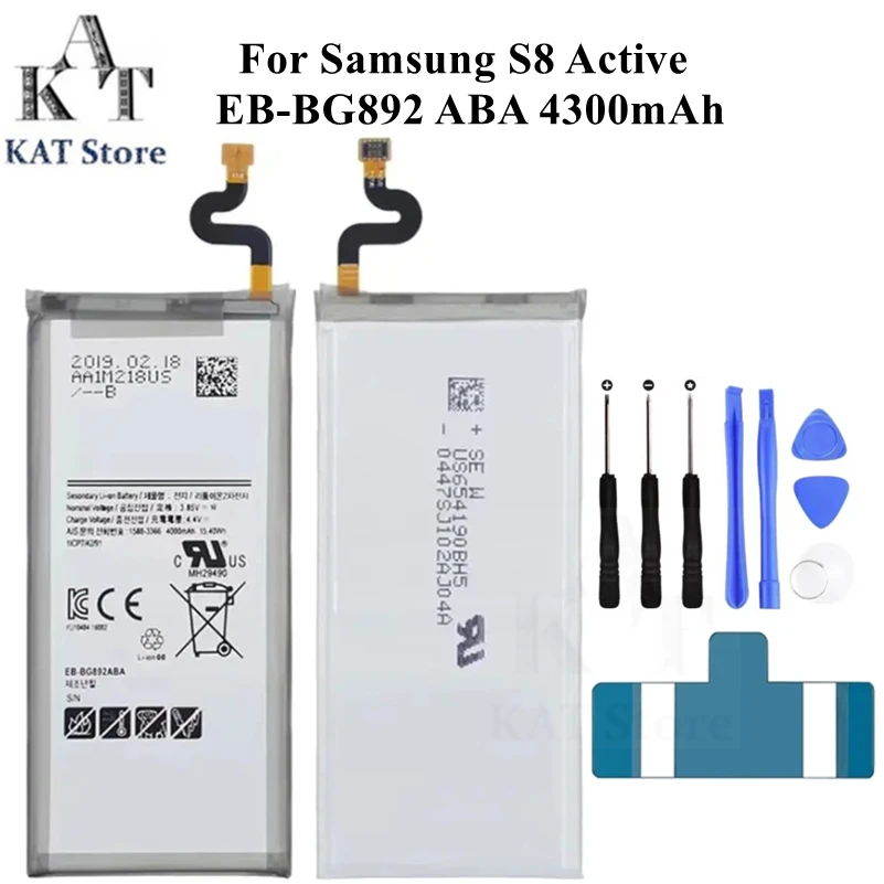 Mobile Phone Li-Polymer Battery For Samsung S8 Active G892 EB-BG892ABA 4300mAh Spare Part Replacement