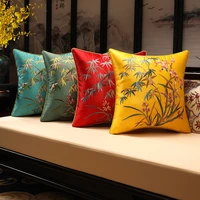 2022 cushion cover decorative pillow case modern chinese traditional bamboo flower orchid luxury embroidery coussin sofa dec