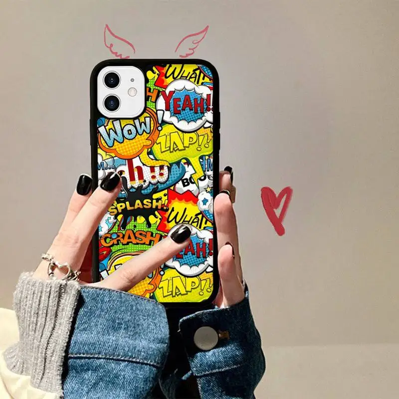 Anime Graffiti Phone Case Silicone PC+TPU Case For iPhone 14 11 12 13 Pro Max 8 7 6 Plus X XR Hard Fundas