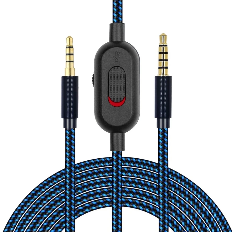 

63HD OFC Replacement Cable for AstroA10 A40 Headsets - Durable Nylon Braided Extension Cord with Inline Mute Clip