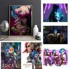 Аниме Arcane Лига Легенд дети спальня Холст плакат мультфильм комикс Vi Jinx Джесс Искусство гостиная домашний декор настенные наклейки