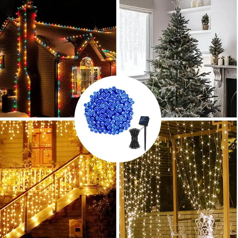 Рождественские солнечные гирлянды водонепроницаемые яркие рождественские