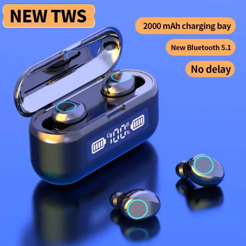 2022 New T2 Hot TWS Bluetooth-compatible Headset With Charging Box 9D Stereo Sports Waterproof Earbuds Wireless Headphone Touch