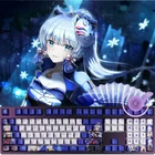 Игровой тематический колпачок для клавиш Genshin Impact Kamisato Ayaka s PBT, колпачок для клавиш с сублимационной печатью, механическая клавиатура, периферийные колпачки, 108 клавиш, подарок на Рождество
