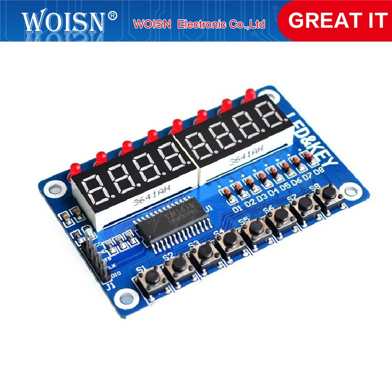 Модуль TM1638 с отображением клавиш для AVR Arduino новая 8-битная светодиодный вая