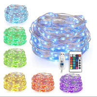 16 colors changeable usb fairy string lamp 5m 10m christmas led garland remote control for wedding party house room
