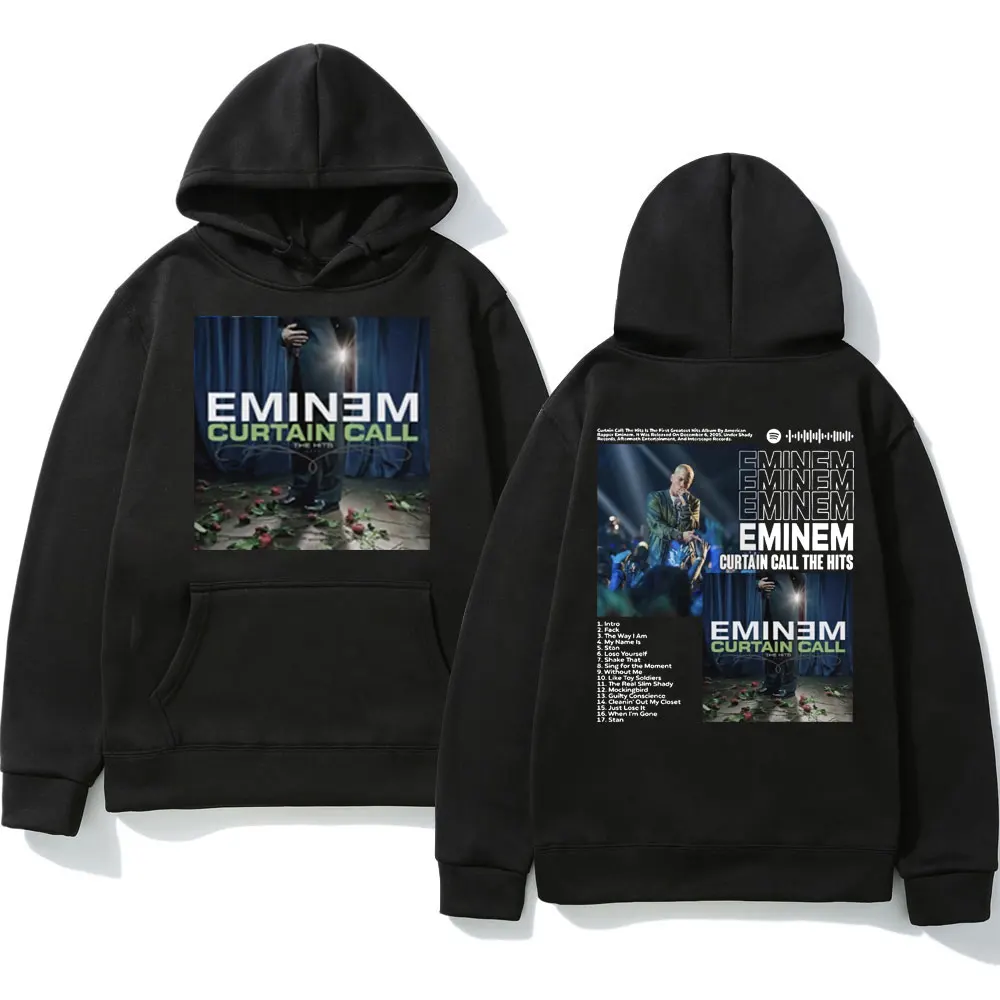 Eminem Print Hoodie Hip Hop Oversized Sweatshirts Men's Women's Autumn Fashion Fleece Pullover Cotton Hoodies Sweatshirt Tops