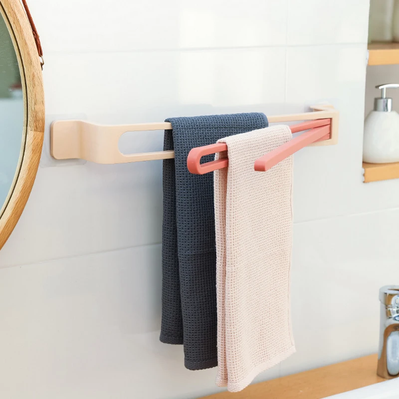 

Bathroom Degree Rotating Towel Storage Rack Multifunction Wall-mounted Bathroom Hook Bathroom Wipes Hanging Gadgets Punch-free