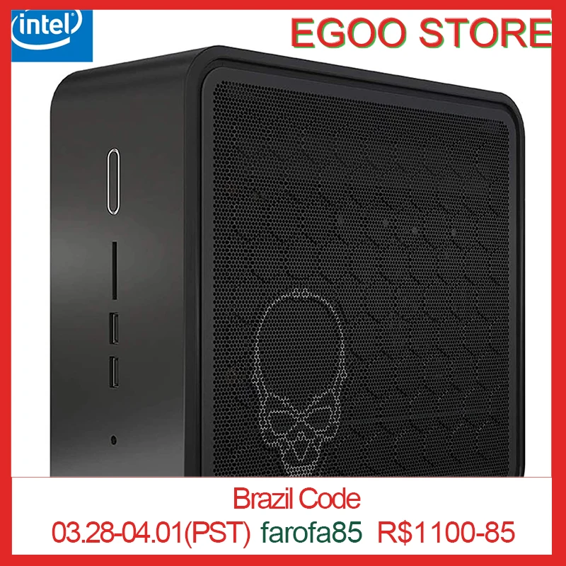 

Original Intel NUC9i7QNX Ghost Skull Canyon Core i7-9750H Thunderbolt WiFi 6 HDMI Windows Office Gaming Mini Desktop Computers