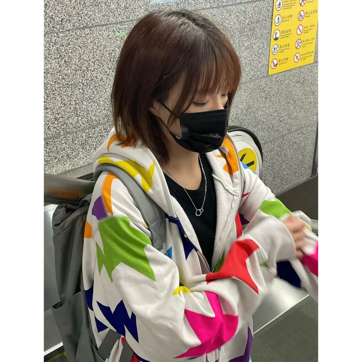 

The tide of American hiphop fleece single women in the spring autumn thin oversize loose cardigan Y2K fund of 2022 autumn coat