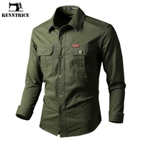 kenntrice 2022 mens cargo shirt loose safari army green tactical outdoor military shirt wear resistant chemise plus size blouse