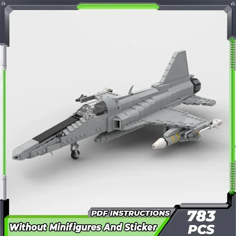 Moc строительные кирпичи модель военного истребителя 1:35 F-20 Tigershark технология