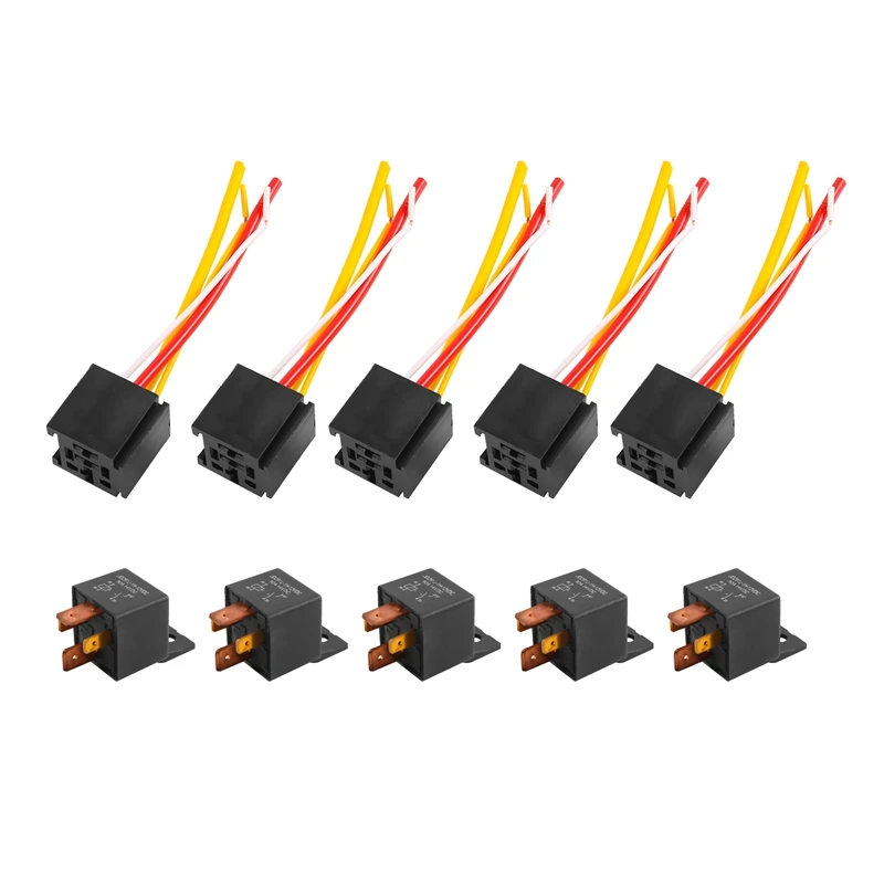 

4-Pin Relay with Harness Truck Motor Heavy Duty 80A On/Off Normally Open SPST Relay Socket Plug JD2912-1H-12VDC 14VDC