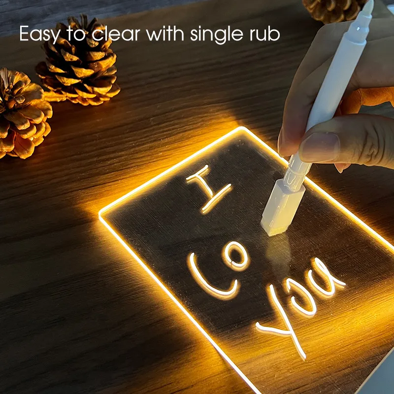 

Note Board Creative Led Night Light USB Rewritable Message Board Light With Pen Gift Decor Night Lamp For Children Girlfriend