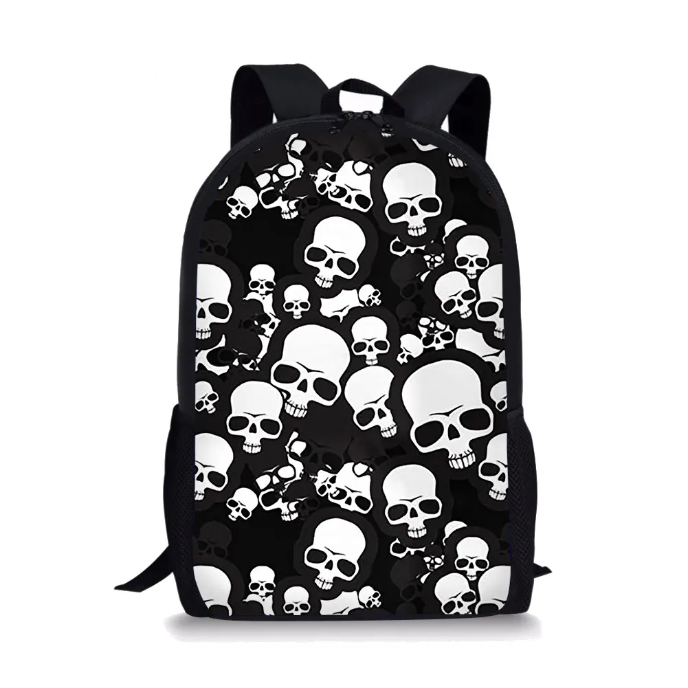 Skull Element Printing Pattern School Backpacks Personalized Kids Daypack New Design Rucksack for Teenager