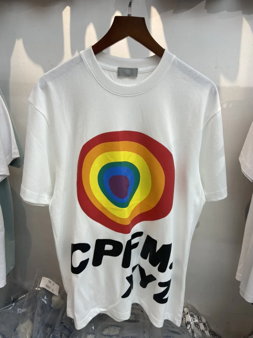 

New Colorful 2021 CPFM.XYZ KANYE West WWCD Men Smile T Shirts T-Shirt Hip Hop Skateboard Street Cotton T-Shirts Tee Top D166