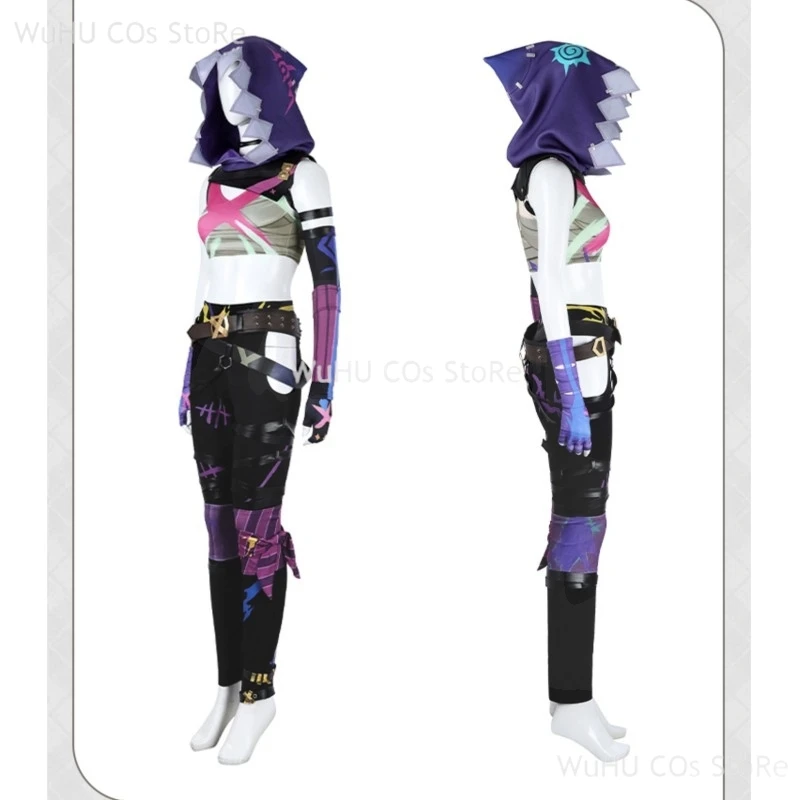 Jinx Косплей Arcane Season2 Костюм Шляпа Жилет Брюки Перчатки Наклейки Ремни Аксессуары