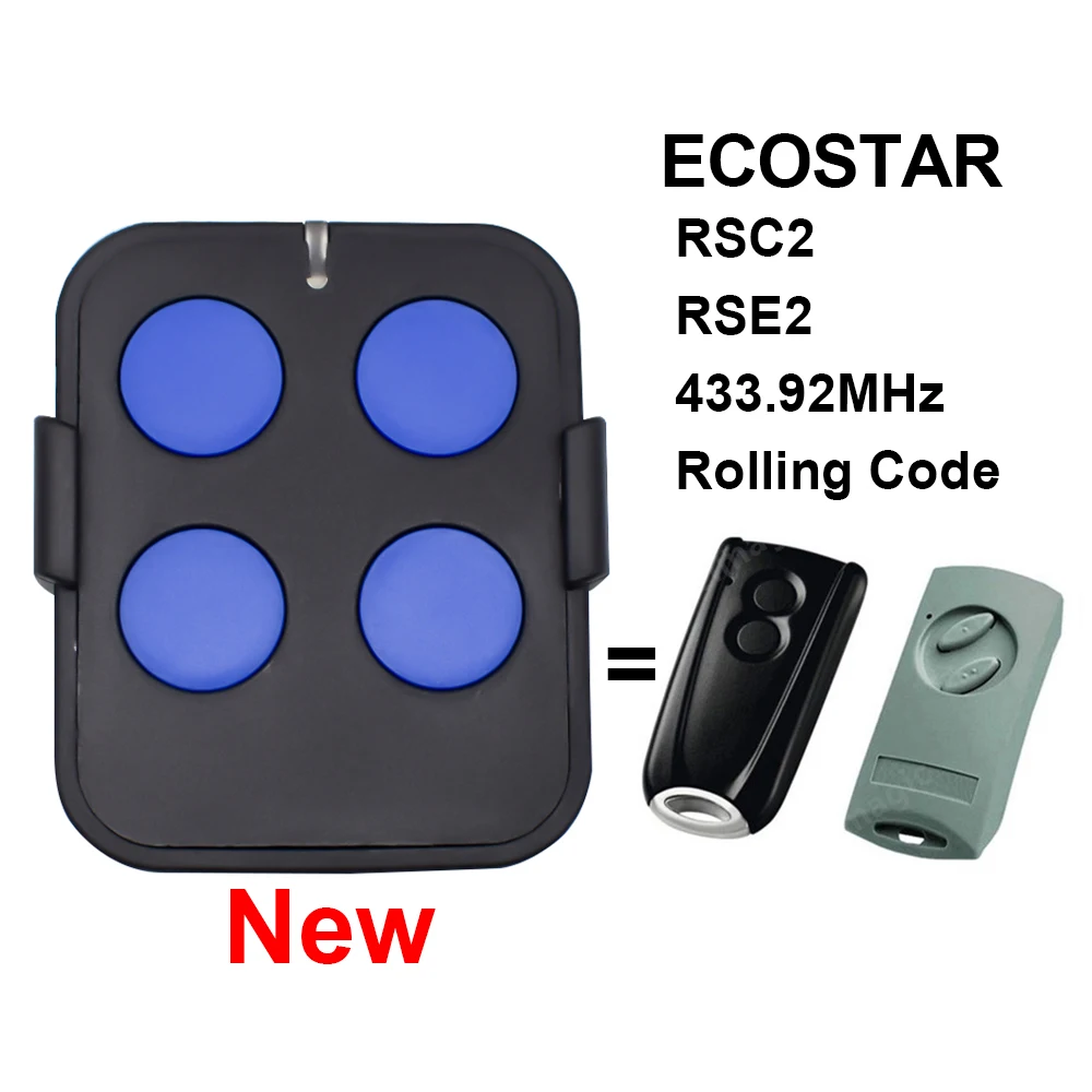 Ecostar RSE2 RSC2 Handheld Transmitter 433.92MHz Rolling Code Gate Remote Control Garage Command