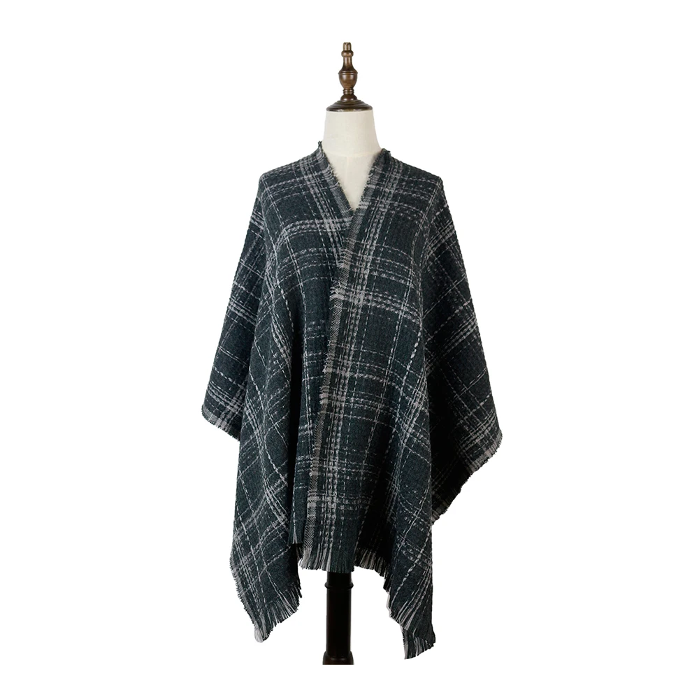 Женский клетчатый шарф зимняя шаль кашемировый акриловый плотного шелка