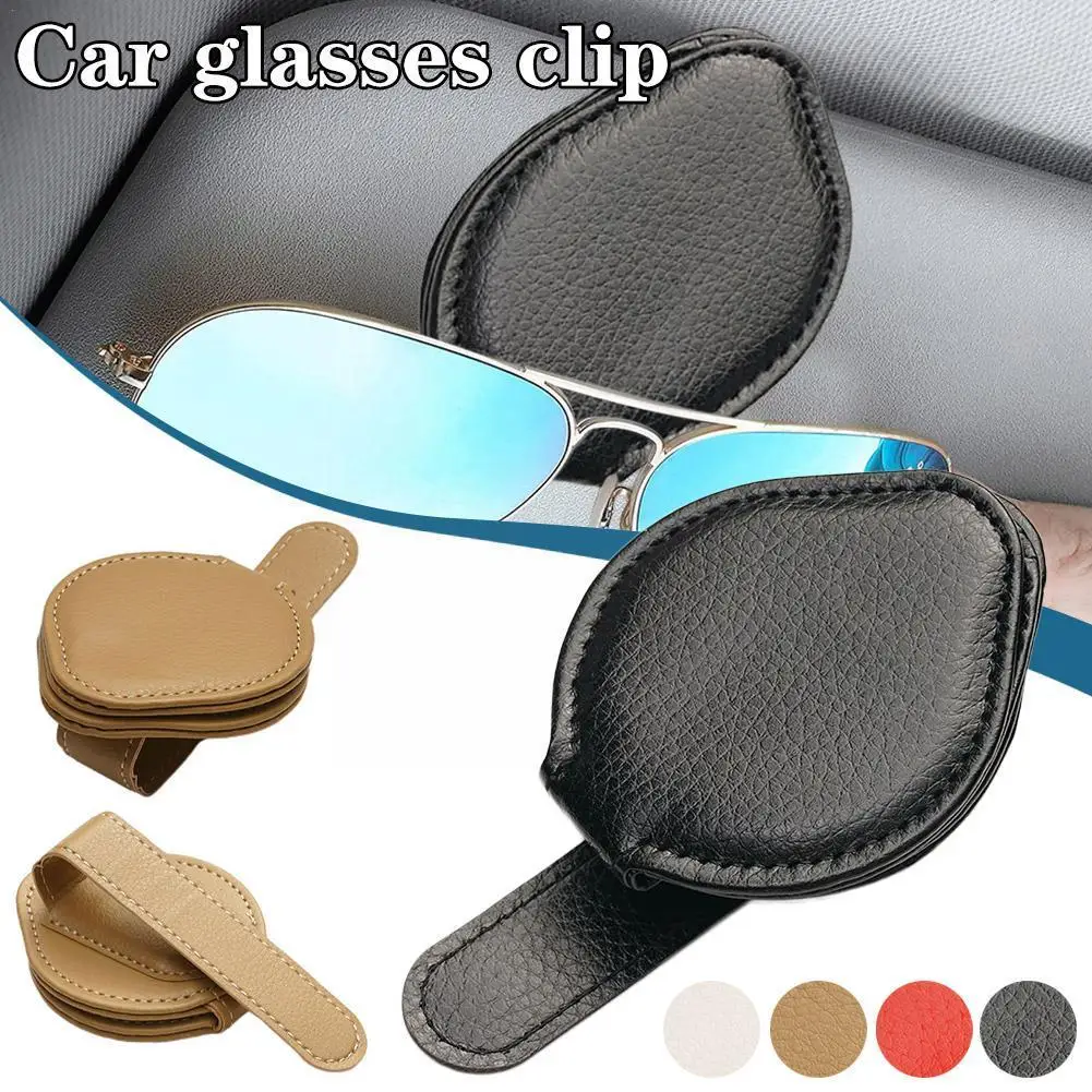 

Portable Sunglasses Holder Clips Leather Sun Visor Universal Ticket Auto Interior Fastener Car Clip Glasses Card Accessorie P8T3