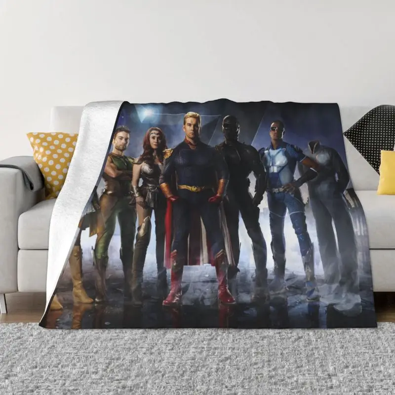 

The Boys Superhero Homelander TV Show Blanket Warm Fleece Soft Flannel Throw Blankets for Bedroom Sofa Car Autumn