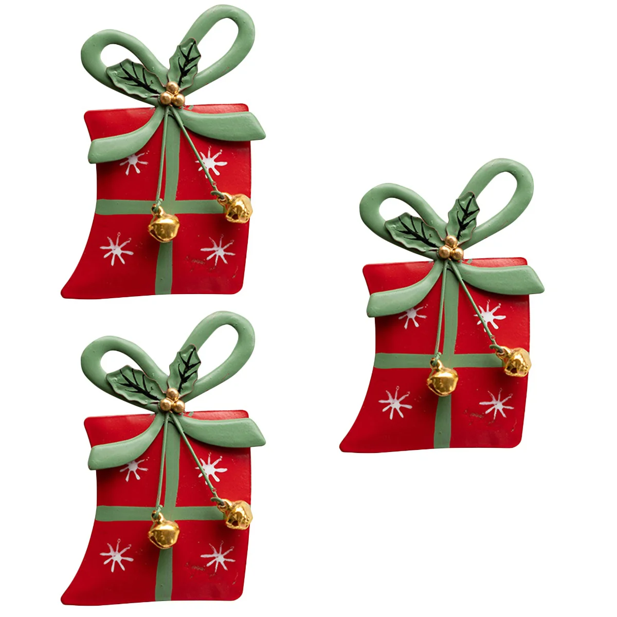 

3pcs Gift Box Shaped Pendant Xmas Hanging Ornament Festive Gift Tree Hanging Prop