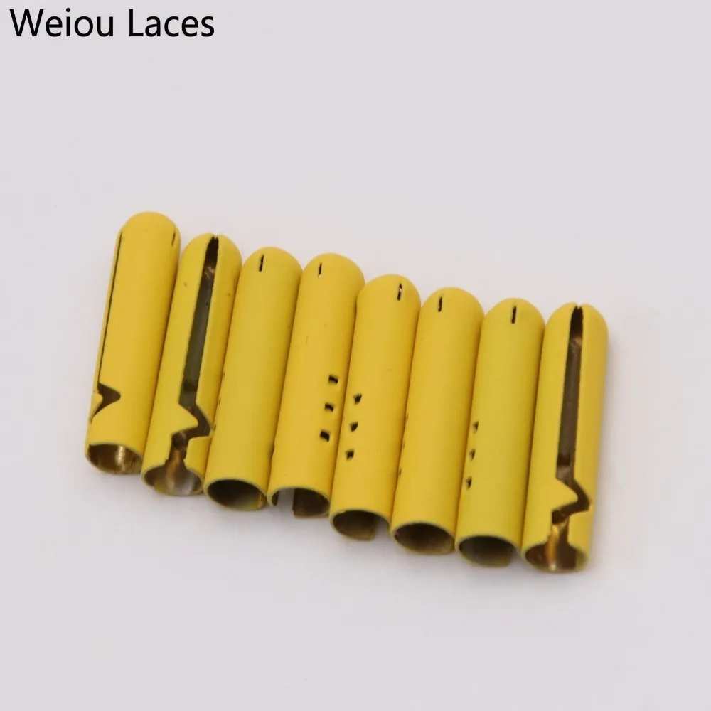 Weiou 4pcs DIY Shoelace Tips Mounted Metal Alloy Lace Ends Decorative Pants Rope Head Creative Drawstring Accessories 4.5*22mm