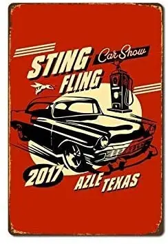 Металлическая Оловянная ретро-вывеска для показа автомобилей интересные