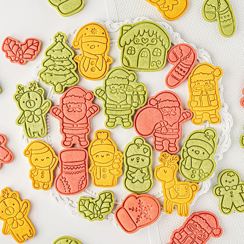 

Искусственный мультяшный замороженный бисквит, инструмент для выпечки в виде Санта-Клауса, имбиря, снеговика, оленя, помадки, украшение тор...