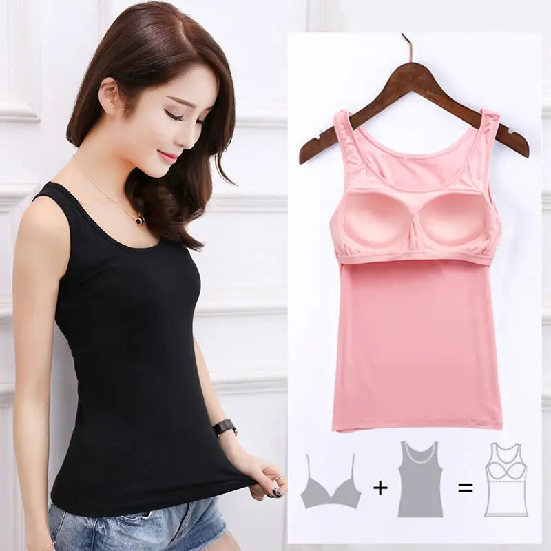 

Women Sport tank Tops With Bra Pad For Gym Vest Top Fitness Sleeveless T-Shirt Sports Wear tank top Gym Vest Running workout